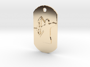 Bow Hunter Dog Tag in 14K Yellow Gold