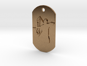 Bow Hunter Dog Tag in Natural Brass