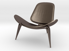 Steelcase Shell Chair 2.8" tall in Polished Bronzed Silver Steel