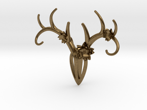 Feminine Antlers Pendant in Natural Bronze