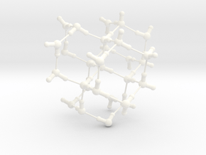 Water Molecule Matrix Model UniColor Plastic Large in White Processed Versatile Plastic