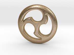 Tomoe Medallion 1" in Polished Gold Steel