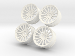 1/10 Touring Car Vossen VFS2 Wheel Set  in White Processed Versatile Plastic