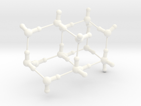 Water Molecule Matrix Model UniColor Plastic Small in White Processed Versatile Plastic