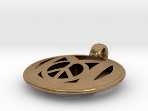 Millennial Peace Pendant (does not include cord) in Natural Brass