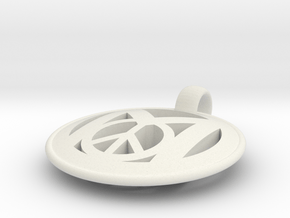 Millennial Peace Pendant (does not include cord) in White Natural Versatile Plastic