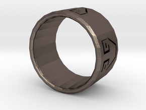 Earth Bender Ring in Polished Bronzed Silver Steel