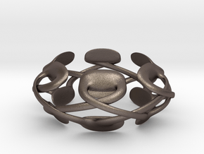 Pad Podz Ring in Polished Bronzed Silver Steel