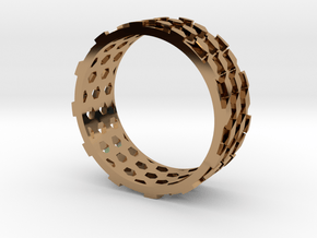 Parquet Deformation Ring (59mm) in Polished Brass