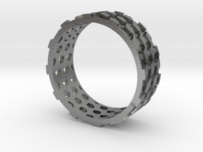 Parquet Deformation Ring (59mm) in Natural Silver