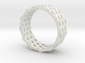 Parquet Deformation Ring (59mm) in White Natural Versatile Plastic