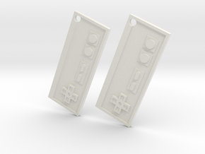 Nes Earrings in White Natural Versatile Plastic