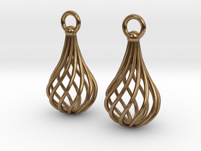 Twisted Cage earrings in Natural Brass