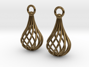 Twisted Cage earrings in Polished Bronze