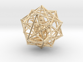 Solar Angel Starship: Sacred Geometry Dodecahedral in 14K Yellow Gold