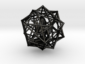 Solar Angel Starship: Sacred Geometry Dodecahedral in Matte Black Steel