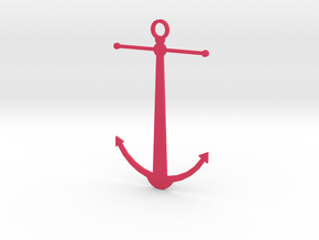 Anchor Pendant in Pink Processed Versatile Plastic