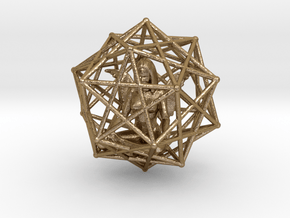 Solar Angel Starship: Sacred Geometry Dodecahedral in Polished Gold Steel