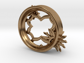 2 Inch Chrysanthemum Tunnel (Right) in Natural Brass