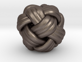 Tiny Turks Head Knot in Polished Bronzed Silver Steel