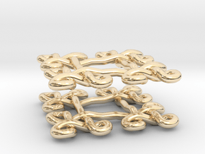 Fractal Celtic knot earrings in 14K Yellow Gold