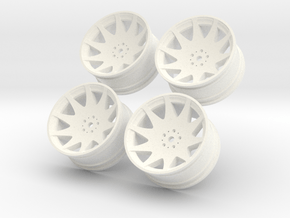 1/10 Touring Car MRR HR3 Wheel Set  in White Processed Versatile Plastic
