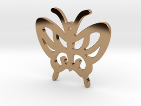 Butterfly Pendant in Polished Brass