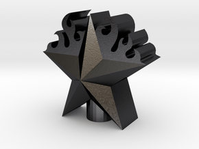 3D Flame Staruntitled in Polished and Bronzed Black Steel