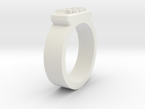 Geek Ring Size 11 in White Natural Versatile Plastic