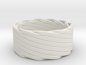 Single Stranded Matthew Walker Knot Napkin Ring in White Natural Versatile Plastic