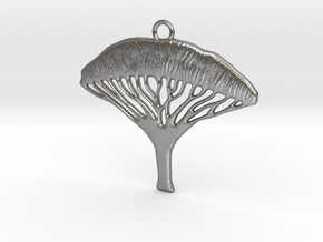 Dragon Blood Tree Pendant in Natural Silver