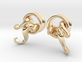 1 Inch TentacleTunnels in 14K Yellow Gold