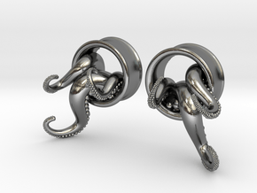 1 Inch TentacleTunnels in Polished Silver