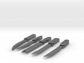 1/6 Butching Knives Update in Fine Detail Polished Silver