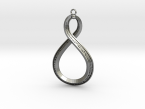 Mobius pendant in Natural Silver