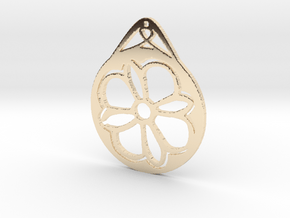 Hanging Ornament ~ Medieval Tile Design  in 14K Yellow Gold