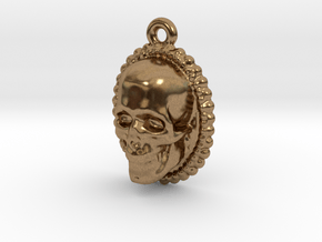 Skull Earring in Natural Brass