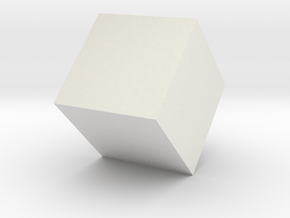 Square Cube in White Natural Versatile Plastic