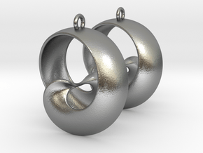 MobTor Earrings: the half Mobius Torus Shell in Natural Silver