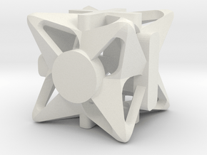 Fudge Pinwheel d6 in White Natural Versatile Plastic