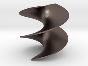  Helicoid Minimal Surface in Polished Bronzed Silver Steel
