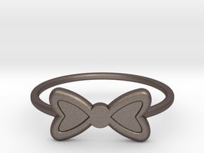 Knuckle Bow Ring, 15mm diameter by CURIO in Polished Bronzed Silver Steel