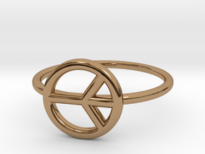Peace Midi Ring, knuckle ring, by titbit in Polished Brass