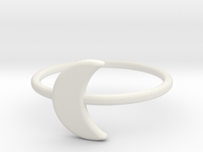 Midi Moon Ring by titbit in White Natural Versatile Plastic