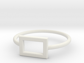 Midi Ring, chic and subtle, 14mm inner diameter in White Natural Versatile Plastic