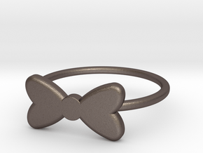 Midi Bow Ring the second by titbit in Polished Bronzed Silver Steel