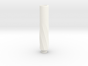 twisted Drip Tip in White Processed Versatile Plastic