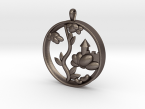 Children's Wall Charms "Jack and the Beanstalk" in Polished Bronzed Silver Steel