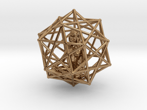 Merkabah Starship Meditation 40mm Dodecahedral in Polished Brass