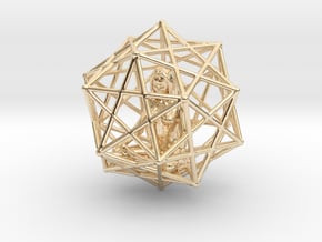Merkabah Starship Meditation 40mm Dodecahedral in 14K Yellow Gold